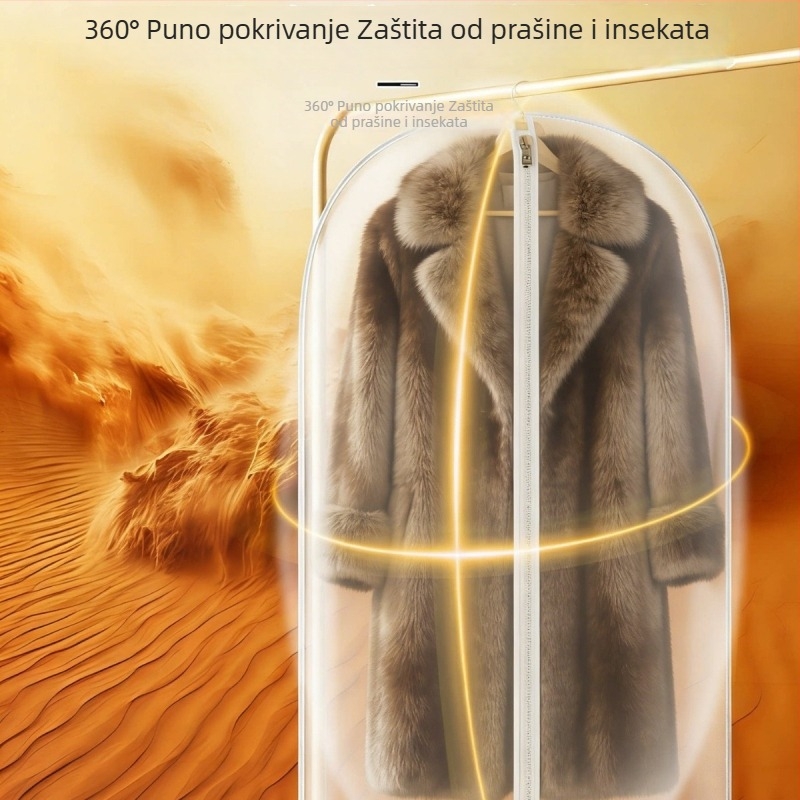 Prozračan zaštitnik za odjeću od krzna, visi torba za odjeću, zaštita od prašine za dugačke krznene kapute