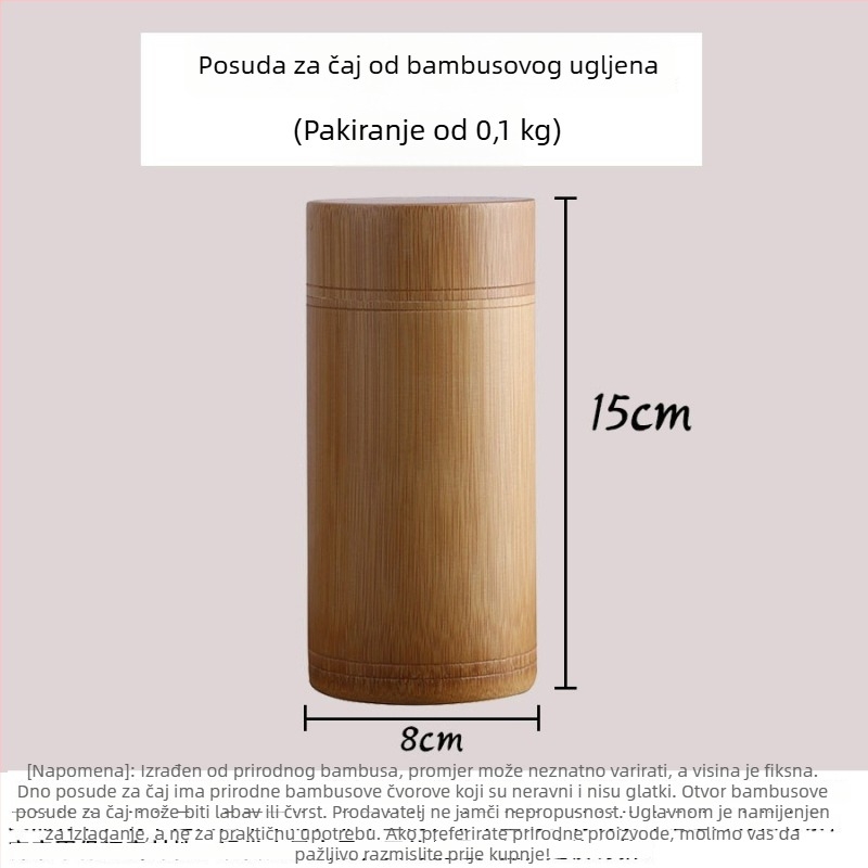 Prijenosna bambus čajna posuda s zatvorenim bambusovim cijevima i bambus šalicom za čajnu ceremoniju
