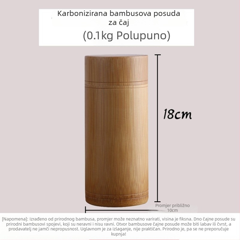 Prijenosna bambus čajna posuda s zatvorenim bambusovim cijevima i bambus šalicom za čajnu ceremoniju
