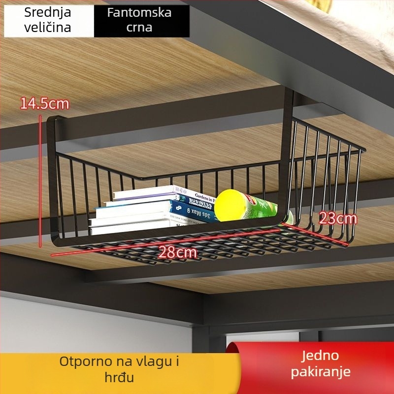 Kuhinjski skladišni stalak s visećim košarom za začine, jednoslojni, bez ugradnje, organizator ormara