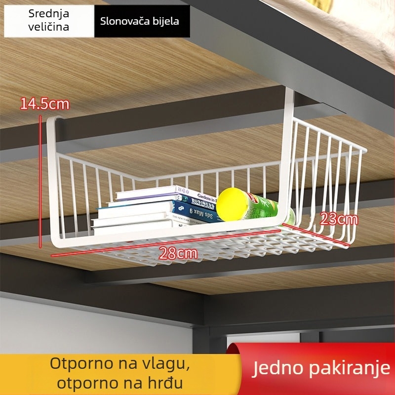 Kuhinjski skladišni stalak s visećim košarom za začine, jednoslojni, bez ugradnje, organizator ormara