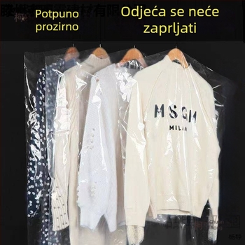 sanmushi Prozirna plastična torbica za odjeću, jednokratna, zaštita od prašine, za vješanje odjeće