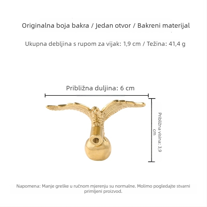 Drška vrata od mosadža u kineskom stilu s motivom letećeg orla, za namještaj, ormariće i ladice