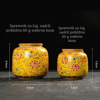 Jinglongtang keramički set posuda za čaj, mali zatvoreni spremnici za čaj, prijenosni mini putni set za pohranu čaja u poklon kutiji