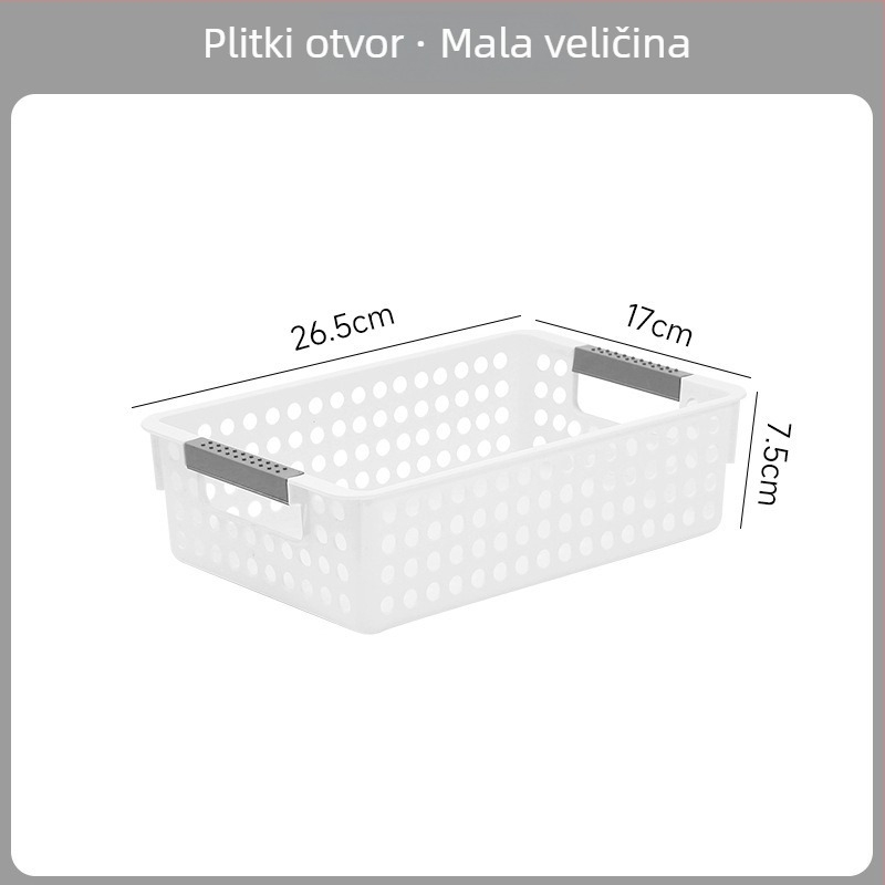 Plastična kutija za stolno skladištenje sitnica — karirani uzorak, kapacitet 12, bez poklopca, moderan minimalistički stil