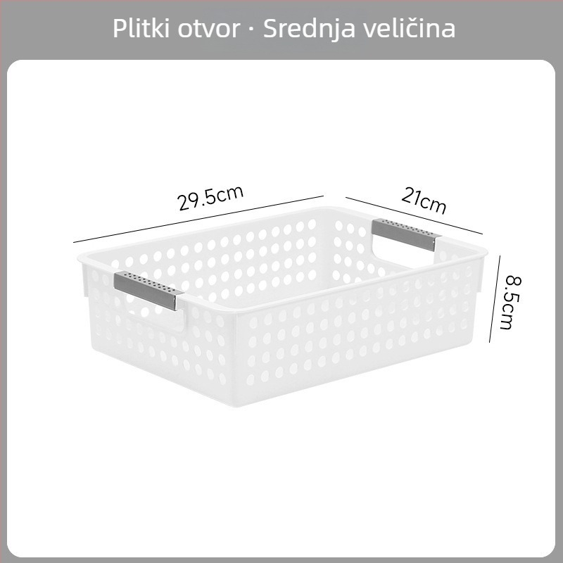 Plastična kutija za stolno skladištenje sitnica — karirani uzorak, kapacitet 12, bez poklopca, moderan minimalistički stil