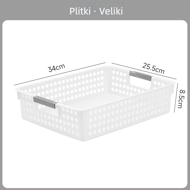 Plastična kutija za stolno skladištenje sitnica — karirani uzorak, kapacitet 12, bez poklopca, moderan minimalistički stil