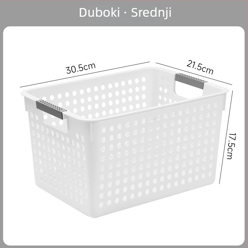 Plastična kutija za stolno skladištenje sitnica — karirani uzorak, kapacitet 12, bez poklopca, moderan minimalistički stil