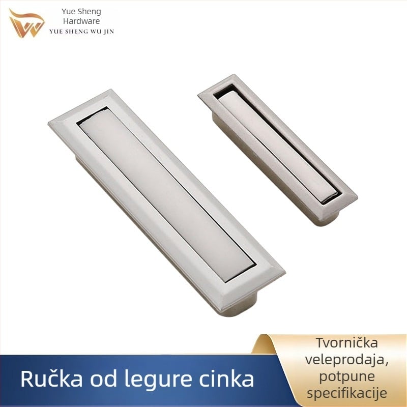 Pravougaoni ugradbeni držač od cinkovog legura za ormariće i skrivene klizne vrata