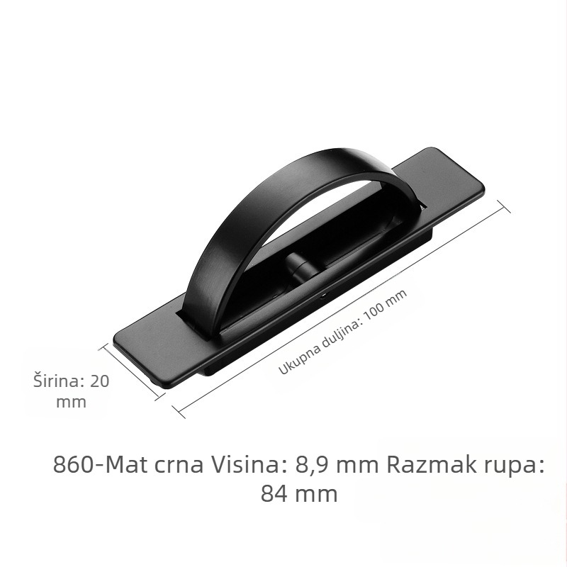 Skrivena ručka za ladice i vrata ormarića, tatami podna platforma, rotirajuća ugradbena ručka, moderni minimalistički dizajn