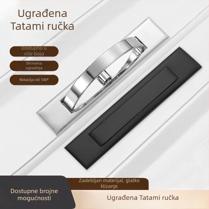 Tatami skrivena ugrađena ručka za pokrov kreveta i ploču kreveta, okretna ručka ormarića sa skrivenim zasunom
