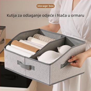 Kutija za pohranu odjeće, sklopiva s pregradama za donje rublje, velikog kapaciteta, prijenosni kućni organizator