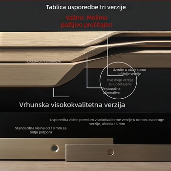Nevidljiva ručka za ormar s rubnim brtvama, produžena, crna, bez rupa, ugrađena