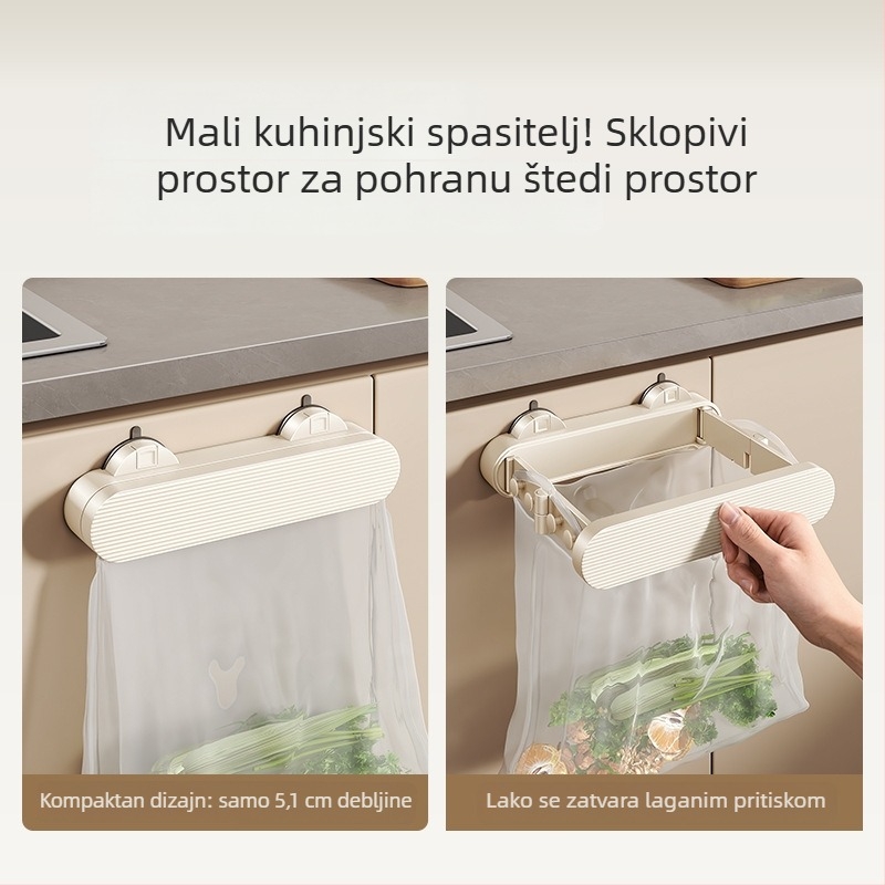 Medi zidni držač vrećica otpad sa usisnom kopčom – kuhinja i kupaonica
