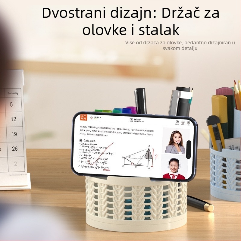 Rotirajući spremnik za pohranu kozmetike i potrepština, stolni organizator s velikim kapacitetom