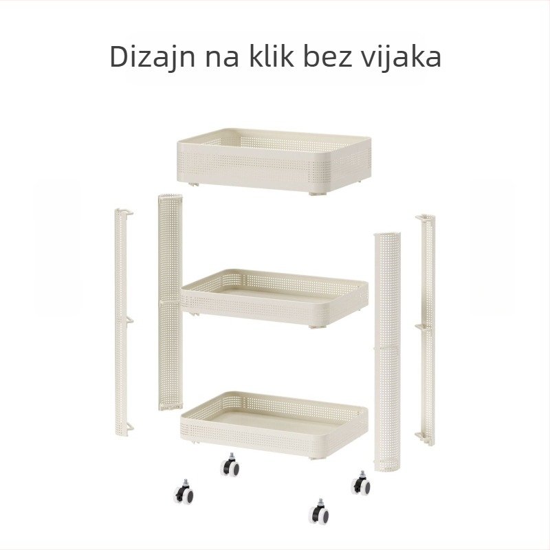 Great classic 3-etažna uska pokretna polica za kuhinju, dnevni boravak i spavaću sobu, bez ugradnje