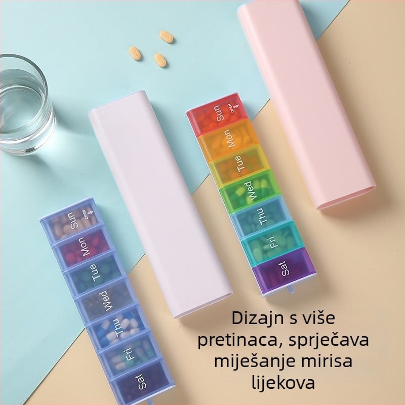 Nova kutija za lijekove s 7 pretinaca, prenosiva, velika kapaciteta za tjednu dozu vitamina i lijekova