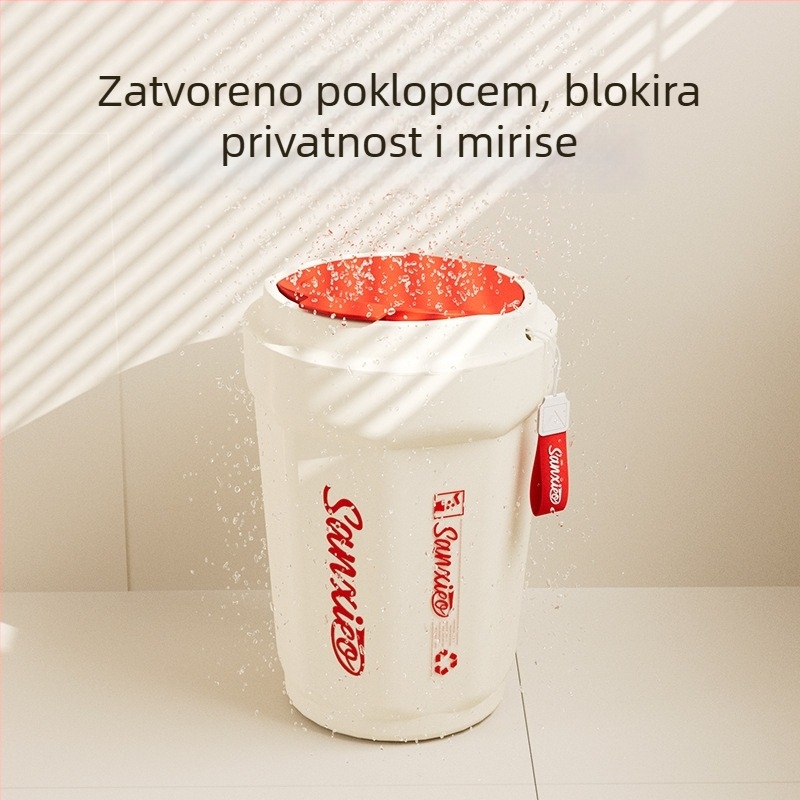 12L plastični kanta za otpatke s poklopcem koji se pritisne, minimalistički dizajn, za dnevni boravak, kuhinju i kupaonu