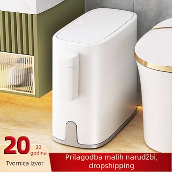 Koš za smeće u kupaonici s poklopcem i pritiskom na poklopac, 9 L, za dom