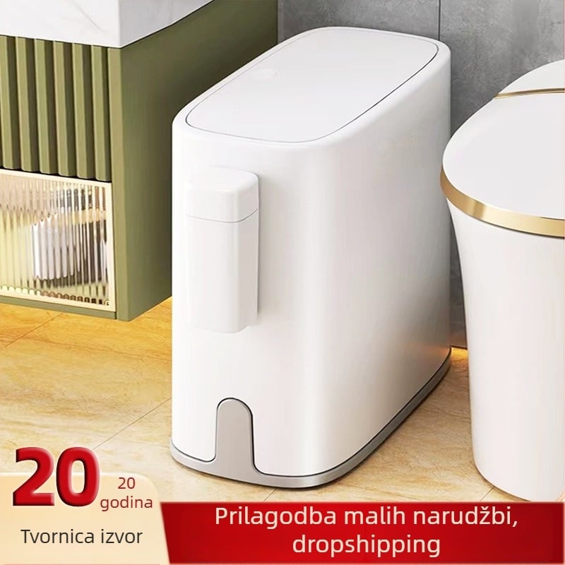 Koš za smeće u kupaonici s poklopcem i pritiskom na poklopac, 9 L, za dom