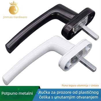 Unutarnja ručica za plastično-čelični prozor s transmisijskim spojem; klasična ručica za prozor s gornjim vješanjem; okretna ručica za vrata i prozor