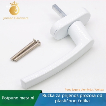 Unutarnja ručica za plastično-čelični prozor s transmisijskim spojem; klasična ručica za prozor s gornjim vješanjem; okretna ručica za vrata i prozor