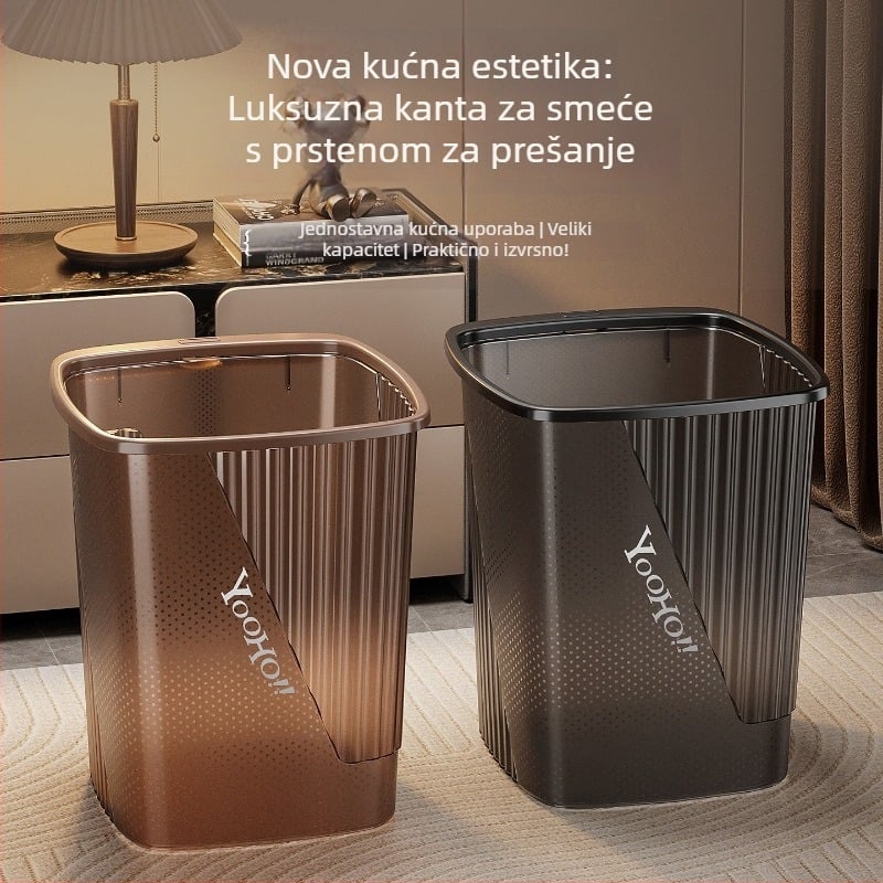 Proziran koš za smeće s točkicama, velikog kapaciteta, za kuhinju i kupaonicu