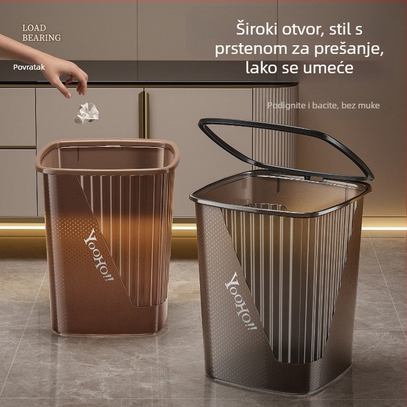Proziran koš za smeće s točkicama, velikog kapaciteta, za kuhinju i kupaonicu