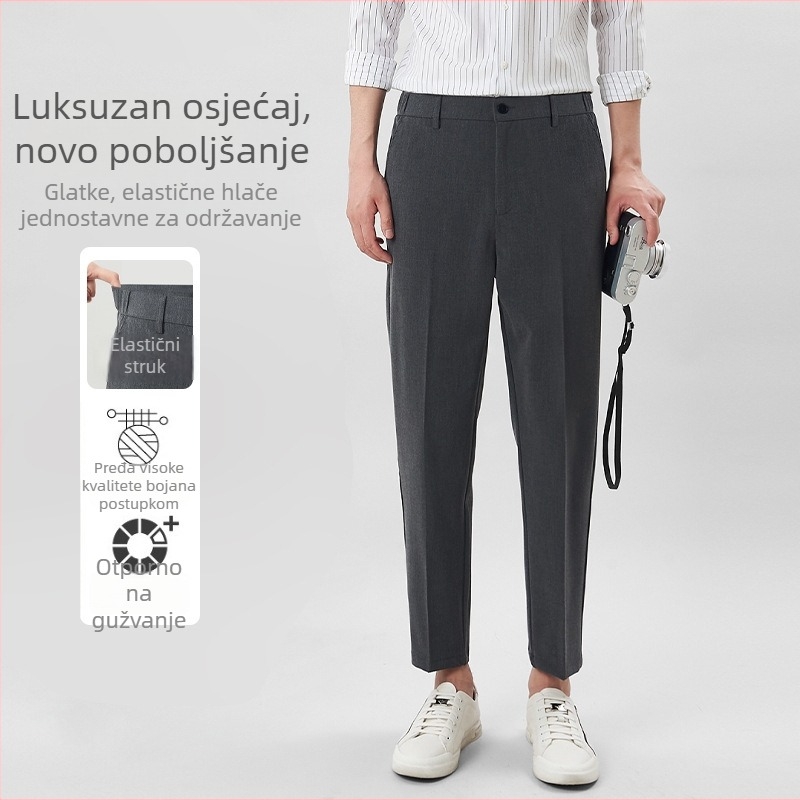 Muške hlače za odijelo, slim fit, ljetno poslovno odijevanje