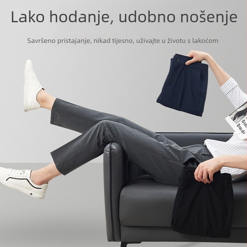 Muške hlače za odijelo, slim fit, ljetno poslovno odijevanje