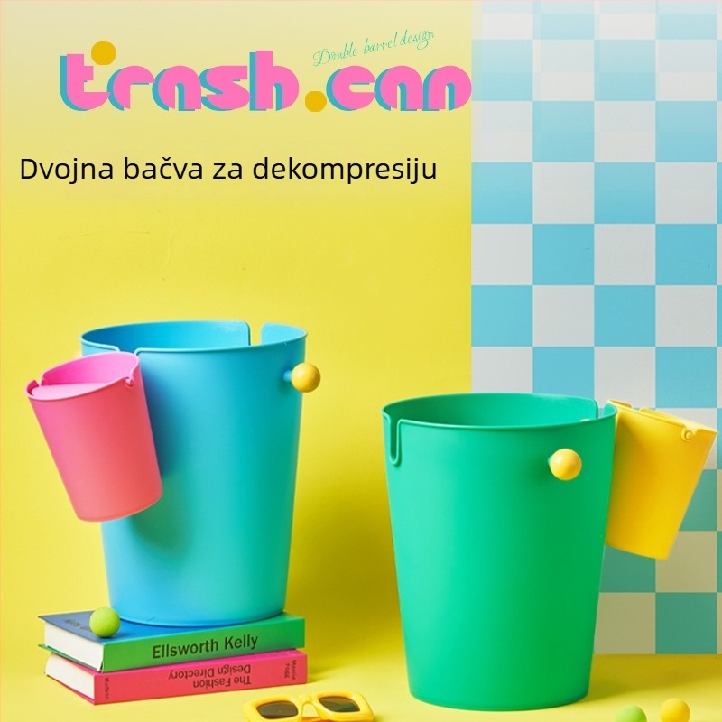 Koš za otpad s dopaminskom temom za kućnu upotrebu, velik kapacitet, moderan dizajn za dnevni boravak, stolni kompaktni koš