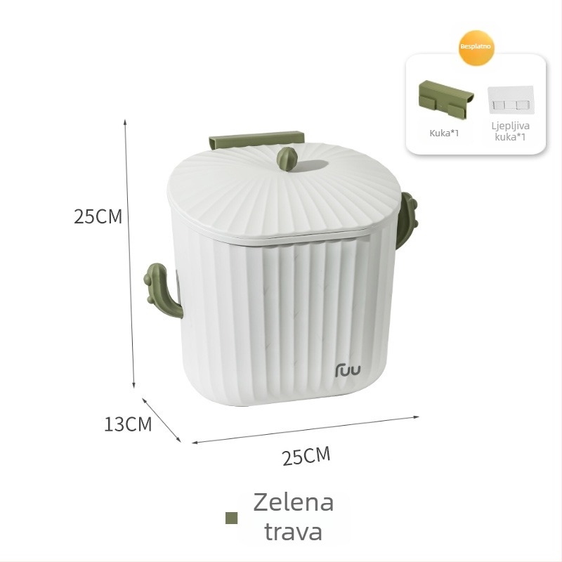Kuhinjski zidni koš za smeće, 8 L, plastični, montiran na vrata ormarića, štedi prostor, kućna uporaba