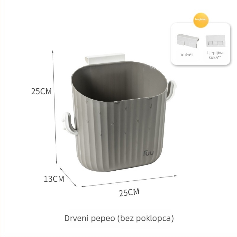 Kuhinjski zidni koš za smeće, 8 L, plastični, montiran na vrata ormarića, štedi prostor, kućna uporaba