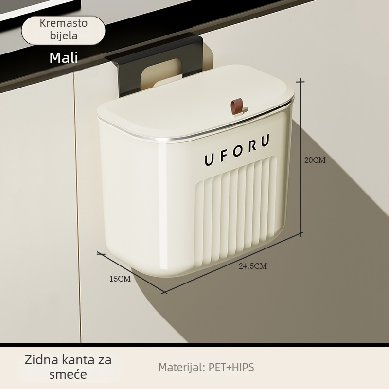 Zidni kuhinjski smećar, 7 L, velika kapaciteta, za kućnu upotrebu, s poklopcem, uski dizajn