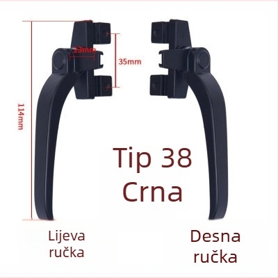 38-tip aluminijska kvaka za krilne prozore sa 7-oblikim mehanizmom zaključavanja