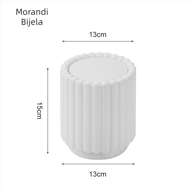 Yongsheng 2518 Mini stolni kanta za otpad s dizajnom suncokreta, kapak na pritisak, kućni stolni spremnik