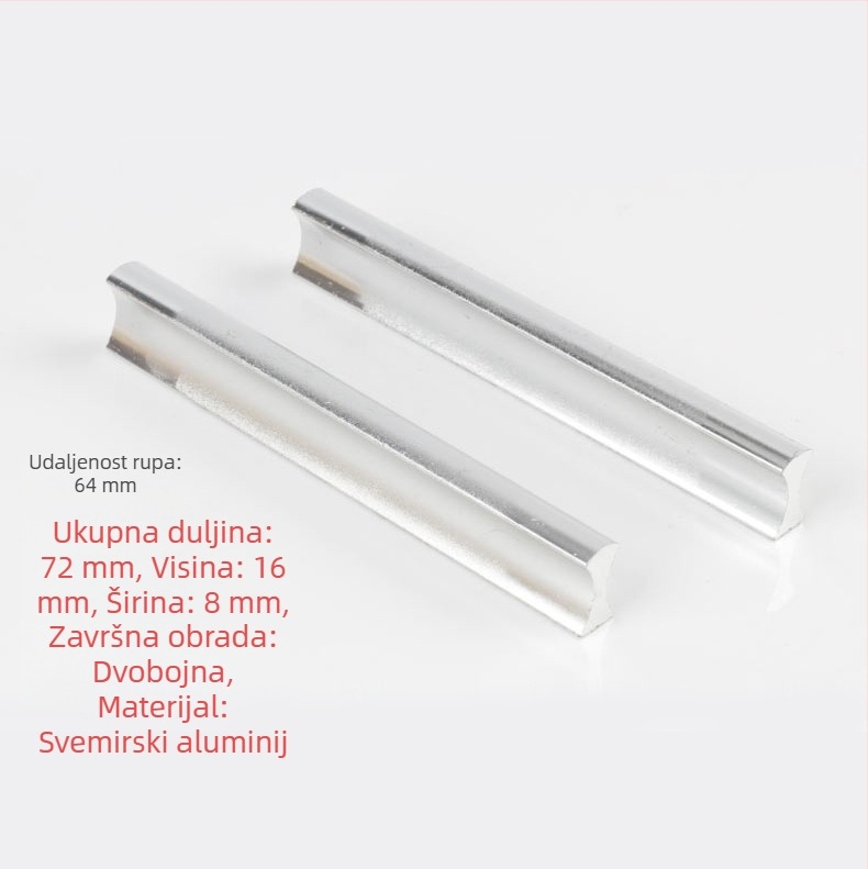 Drška od aluminijskog legura, moderni minimalistički nordijski stil, bakarno-tona ručka za ormariće i namještaj
