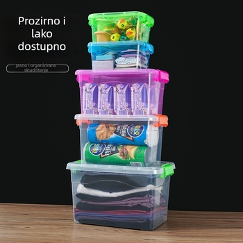 Plastična stolna kutija za pohranu, prozirni organizator za odjeću i igračke, s poklopcem
