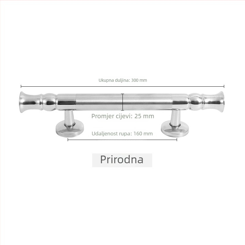 Kvaka za vrata od nehrđajućeg čelika s drvenim izgledom, za aluminijska vrata, perforirani retro dizajn
