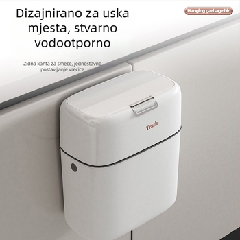 9L zidni kanta za otpad s poklopcem, uski otvor, za kuhinju i kupaonu