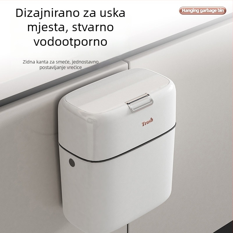 9L zidni kanta za otpad s poklopcem, uski otvor, za kuhinju i kupaonu