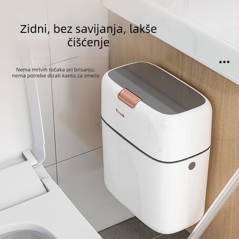 9L zidni kanta za otpad s poklopcem, uski otvor, za kuhinju i kupaonu