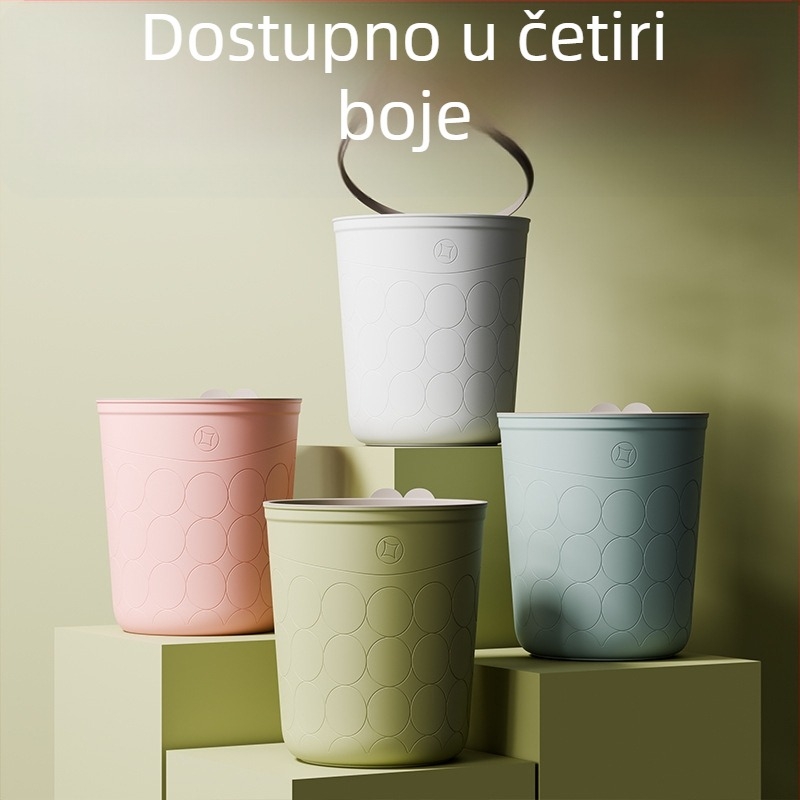 Plastična kanta za smeće s poklopcem koji se otvara, 12 L, cilindričnog oblika, za kućnu upotrebu – kuhinja, spavaća soba, kupaonica