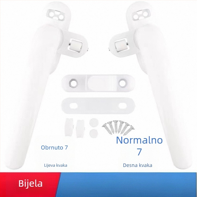 Ručka za klizna vrata od aluminijskog legura s više-punktnim zasunom u obliku polumjeseca i limiterom za vrata i prozore, unutarnja montaža, moderan minimalistički stil
