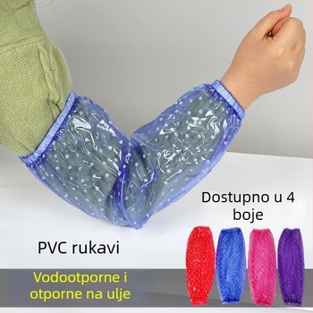 Dugi PVC vodootporni rukavac za kuhinju, proziran, otporan na masnoću i prljavštinu