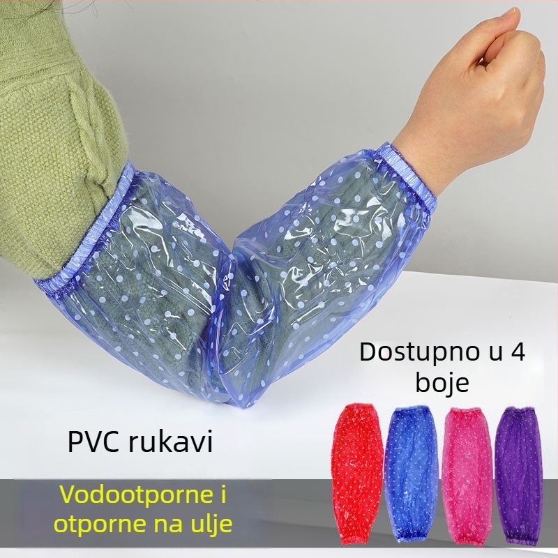 Dugi PVC vodootporni rukavac za kuhinju, proziran, otporan na masnoću i prljavštinu