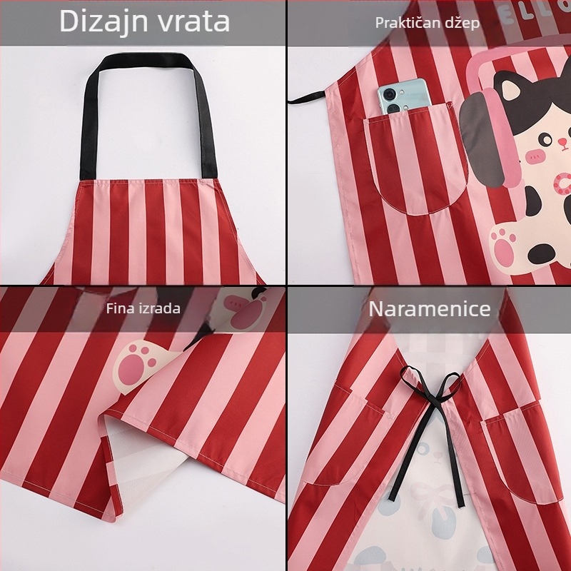 Pregača za kuhinju s crtanim motivom, vodootporna i otporna na masnoće, za odrasle, otporna na mrlje