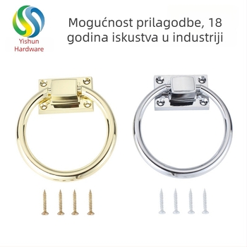 Velika ručka s prstenom od cinkove legure za vrata ormarića i namještaj, moderni minimalistički stil