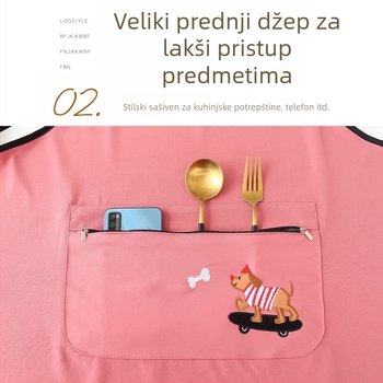 Vodootporna i otporna na masnoću, bez rukava kuhinjska pregača s karikaturnim printom, za žene