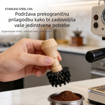 Četka za čišćenje kave za mlinc i aparat s drvenom drškom; najlon vlakna; čišćenje prašine i čaša